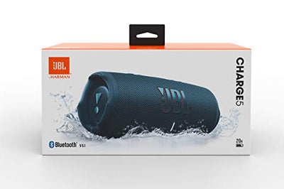 JBL Charge 5 Bluetooth-Lautsprecher in Petrol-Blau – Wasserfeste, portable Boombox mit integrierter Powerbank und Stereo Sound – Eine Akku-Ladung für bis zu 20 Stunden kabellosen Musikgenuss