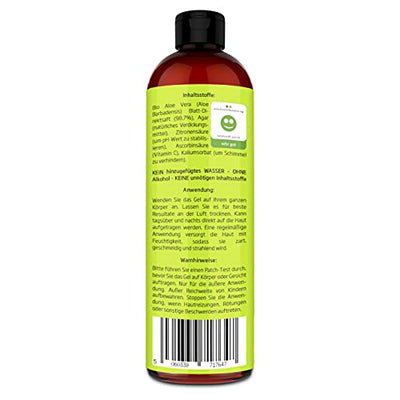 Aloe Vera Gel 99% Bio, 355 ml - ÖKO-TEST Sehr Gut - 100% Natürlich, Rein & Ohne Duftstoffe (Alkoholfrei, Kein Parfüm/WC-Duft) - Einzigartige Vegane Formel OHNE XANTHAN - aus ECHTEM SAFT, NICHT PULVER