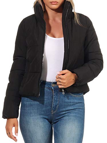 ONLY Damen Steppjacke ONLDolly Kurze Jacke mit hohem Kragen 15205371 Black M