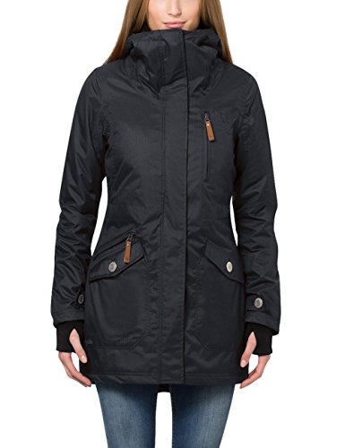 berydale Damen wasser- und winddichter Damen Parka, Schwarz - gefütterter Winter Parka, XL