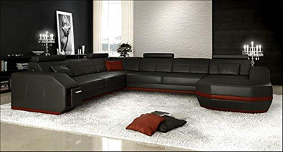 JVmoebel Leder Sofa Couch Polster Eck Sitz Garnitur Wohnlandschaft U Form Ecke couchen