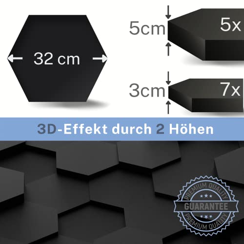 VATTO® Schallabsorber WAND Akustikpaneele - 12x Ø32cm selbstklebende Sound Absorber - Akustikplatten - SCHALLSCHUTZ - Schalldämmung Akustikbild Akkustikpanellen