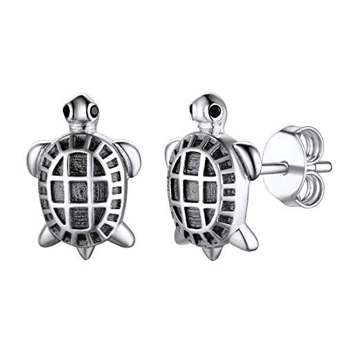 SILVERCUTE Schildkröte Ohrringe Schmuck Damen Silber 925 Tier Ohrstecker Ohr Piercing für Mädchen Stud Earrings Accessoire für Weinhnachten Valentinestag Geburtstag