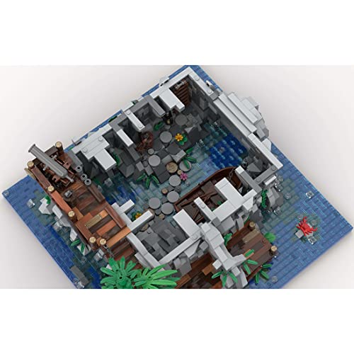 WWEI Mittelalterliche Piraten Modular Haus Architecture, 5899 Klemmbausteine Piraten Schädel Insel Modular Building, Entworfen von Massenzio, Kompatibel mit Lego 21322