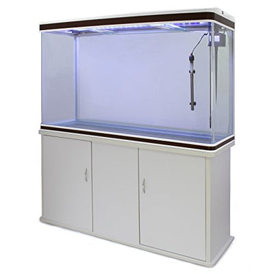 MonsterShop Aquarium Starter Komplettset Aquarium mit passendem Unterschrank Kies Aquarium-Hintergrund 143.5cm H x 120.5cm B x 39cm T