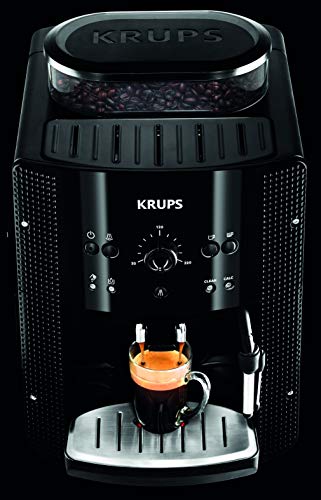 Krups Essential EA810870 Kaffeevollautomat | Espresso und Kaffee | mit CappucinoPlus- Milchdüse | individuell einstellbar | Schnelles Aufheizen | verstellbarer Kaffeeauslauf | Schwarz