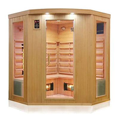 Luxus LED Infrarotsauna 160x160cm Infrarotkabine Wärmekabine Sauna Vollspektrum