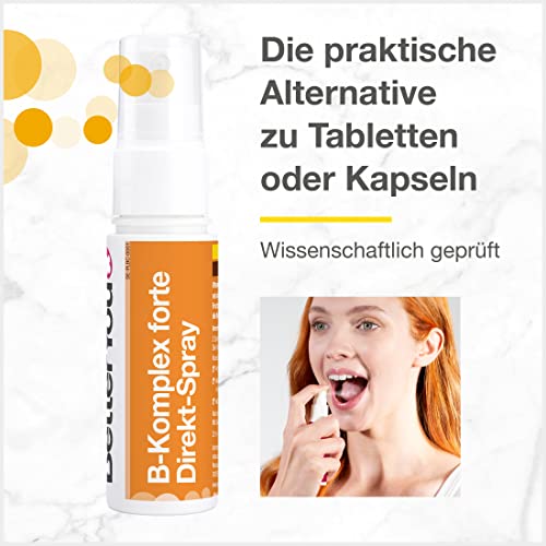 BetterYou Vitamin B-Komplex forte Direkt-Spray - Zum Sprühen auf die Mundschleimhaut - hohe Bioverfügbarkeit - Kombination aller 8 B-Vitamine - praktisch, schnell & effektiv -25 ml