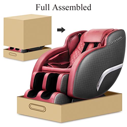 Lzour SL-Track-Massagestuhl, 4D-Ganzkörper-Zero-Gravity-Shiatsu-Recliner-Massagestühle mit Raumkapselauto-Erkennung 12 Massagemodi-Walze,Braun