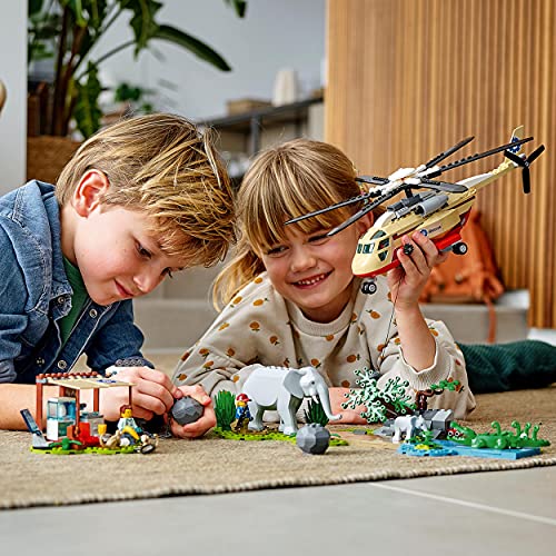 LEGO 60302 City Wildlife Tierrettungseinsatz Tierarzt Spielzeug für Jungen und Mädchen ab 6 Jahren mit Hubschrauber