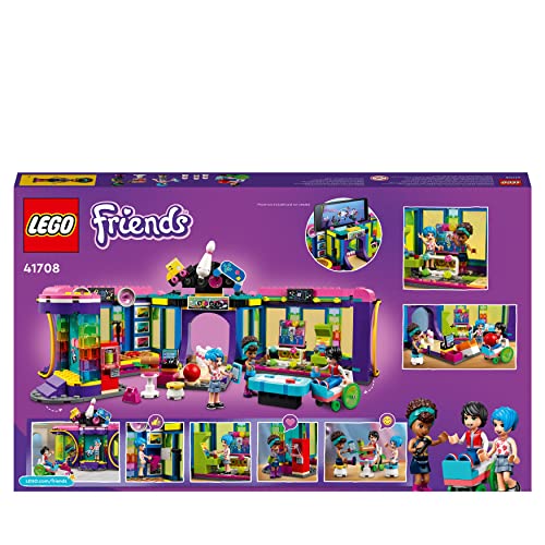 LEGO 41708 Friends Rollschuhdisco Spielzeug mit Arcade und Bowling mit Mini-Puppen, u.A. Andrea, als Geschenk für Kinder ab 7 Jahren