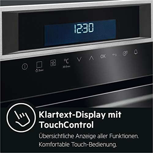 AEG BEB435020M Einbau-Backofen / Aqua-Reinigungsfunktion / Touch-Bedienung / Grillfunktion / Display mit Uhr / A+