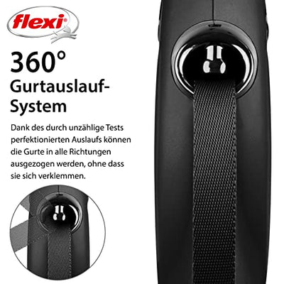 flexi New Classic L Gurt 8 m schwarz für Hunde bis 50 kg