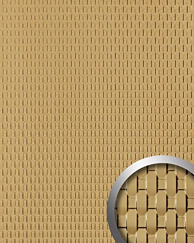 Wandpaneel Uni WallFace 24955 RATTAN 20 Gold Wandverkleidung geprägt 3D glänzend selbstklebend gold 2,6 m2