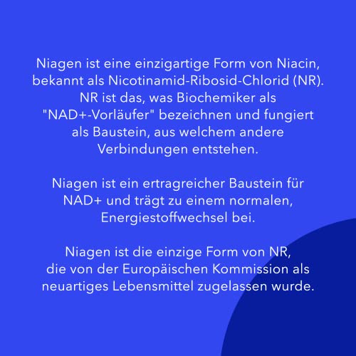 TRU NIAGEN Nicotinamide Ribosid NAD+ Supplement Patentierte Formel NR ist effizienter als NMN, 300 mg pro Portion 30 Tage (1 Monat / 1 Flasche)