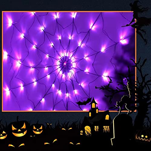 Deluisho Spinnennetzlicht, Wasserdichtes Halloween Spinnenlicht, LED-Fernbedienung, Dekoratives Licht, Halloween-Atmosphärenlicht, Für Halloween-Dekorationen im Innen-und Außenbereich