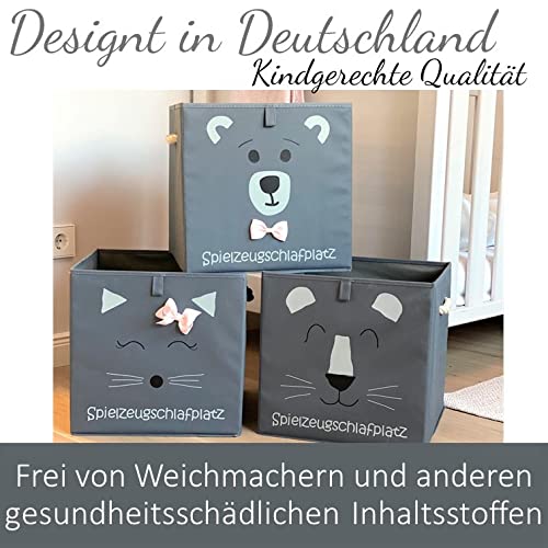 Sappralot Kids - Löwe Aufbewahrungsbox grau für Kinder und Baby, schöne praktische Spielzeugkiste für jedes Kinderzimmer, kompatibel mit IKEA Kallax Regale (33x33x33), Löwe