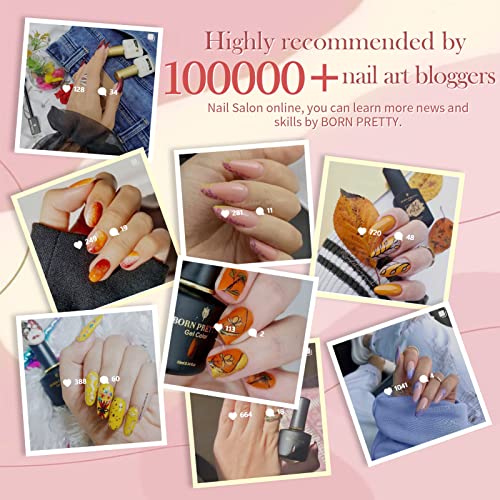 BORN PRETTY UV Nagellack Nudefarben Set, 6 Farbe 10ml Gel Nagellack Set Shellac Nagellack UV LED Nagellack Langlebig Gesund Soak Off Gel Nagellack Mit Hohlem Design