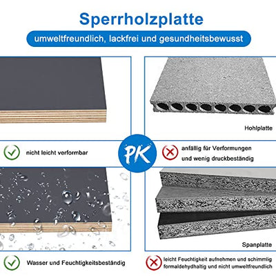 Badmöbel Set mit Waschbecken 100 cm Felsplatte Waschtisch mit Unterschrank Dunkelgrau Matt