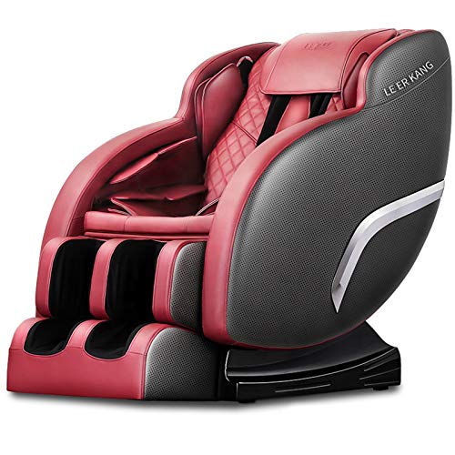 Lzour SL-Track-Massagestuhl, 4D-Ganzkörper-Zero-Gravity-Shiatsu-Recliner-Massagestühle mit Raumkapselauto-Erkennung 12 Massagemodi-Walze,Rot