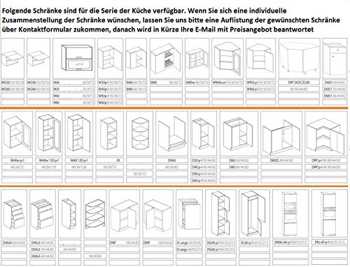 NEU Küche 260cm Küchenzeile Simona MDF Farbe - Erle matt MONTIERT