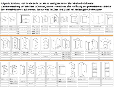 NEU Küche 260cm Küchenzeile Simona MDF Farbe - Erle matt MONTIERT