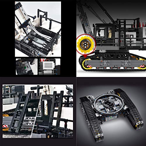 Oeasy Technik Bagger Ferngesteuert, 4342 Klemmbausteine Doppelte Fernbedienung Technic Raupenbagger mit 8 Motoren Bausteine Bauset Kompatibel mit Lego Technic