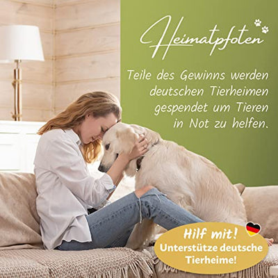 Heimatpfoten® Futterbeutel für Hunde aus Leder-Imitat - Gassi-Tasche mit Einhand Magnet-Verschluss - Hunde-Leckerli-Beutel - Zwei Kammern - Futtertasche Training Welpen-Erziehung Braun