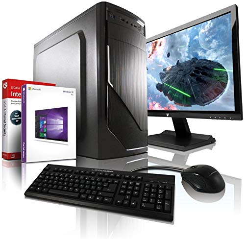 Komplett PC-Paket Entry-Gaming/Multimedia Computer mit 3 Jahren Garantie! | Quad-Core! AMD A4 Pro 4x2.4 GHz | 8GB DDR3 | 1TB | Radeon R4 4 GB | USB3 | DVD±RW | Win10 Prof | 22" LED TFT #5490