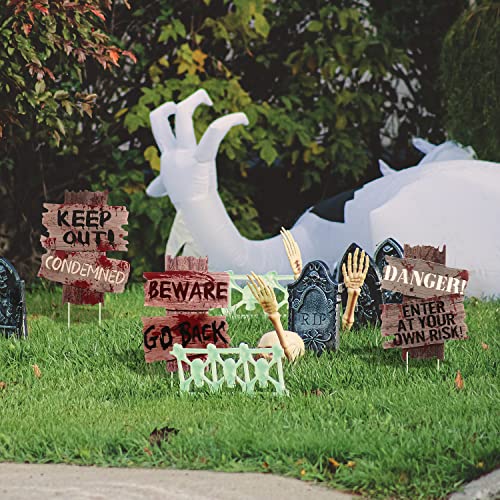 Halloween Schilder, 3er-Pack Halloween Schilder Outdoor Halloween Deko Schilder Halloween Deko Outdoor Halloween-Dekorationen für Hausdekoration Bürgersteig Themenparty, 30 x 24 cm