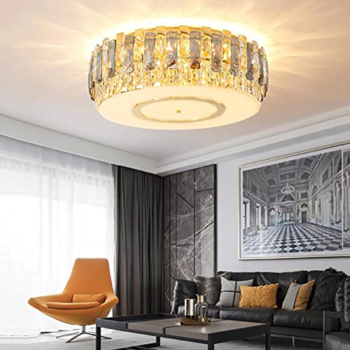 Crystal Deckenlampe,LED Flush-halterung Deckenleuchte Crystal Moderne In Der Nähe Deckenleuchte Runde Crystal Light Fixture Für Küche Schlafzimmer Schrank Für Flur Badezimmer-Gold 75x25cm