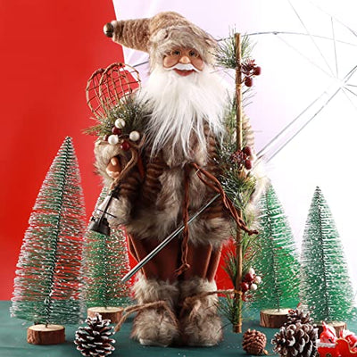 ABXMAS Weihnachtsmann Puppe Figur Neuartige Ornamente, Handgefertigt Weihnachtspuppe Dekoration 50cm, Exquisite Santa Claus Puppe für Weihnachtsdeko, Geschenk, Display, Party