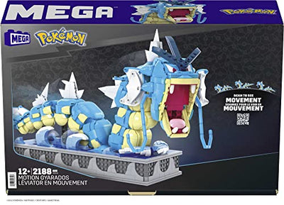 Mega HGC24 - Pokémon Garados Bauset mit 2186 Teilen, vollständig mechanisiertes und bewegliches Bauspielzeug mit Display-Ständer, Spielzeug für Erwachsene und Kinder ab 12 Jahren