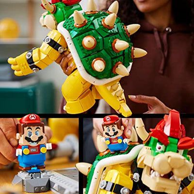 LEGO 71411 Super Mario Der mächtige Bowser, 3D-Modell-Bausatz, Bewegliche Figur zum Sammeln mit Duellplattform, Geschenkidee für Fans