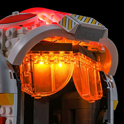 BRIKSMAX Led Beleuchtungsset für Lego Star Wars Helm von Luke Skywalker(Rot Fünf) - Compatible with Lego 75327 Bausteinen Modell - Ohne Lego Set