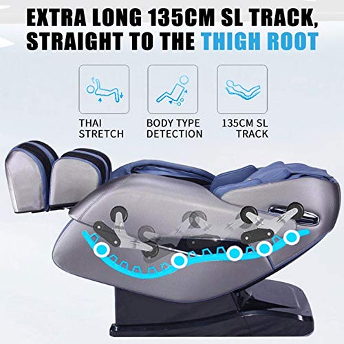 YUNLILI SL-Track Massagestuhl Platzsparende Rücklehnungstechnologie Wärme auf Lendenwirbelsäule Fußluftmassage Zero Gravity Positionierung Airbag Massage Weiche Rückenlehne