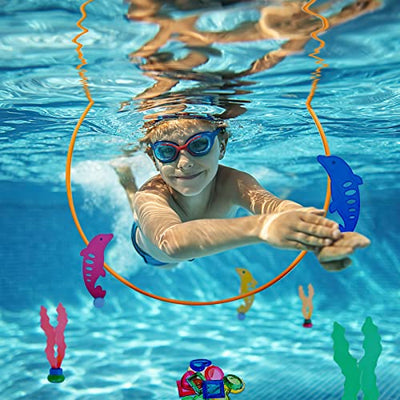 Pool Spielzeug ab 5 6 7 8 9 Jahren Jungen Mädchen, Tauchspielzeug Tauchringe Kinder Set Poolspielzeuge Poolparty Geschenk Mädchen Junge 5-12 Jahre Schwimmbad Spielzeug Wasserspielzeug Kinder Outdoor