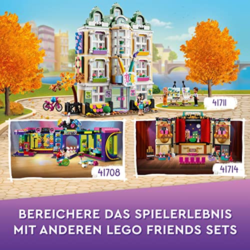 LEGO 41714 Friends Andreas Theaterschule aus Heartlake City, kreatives Spielzeug mit 4 Mini-Puppen und Puppenzubehör für Kinder ab 8 Jahre, Geschenk zu Weihnachten