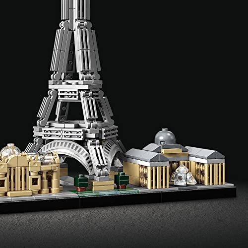 LEGO 21044 Architecture Paris, Modellbausatz mit Eiffelturm und Louvre-Modell, Skyline-Kollektion, Haus- und Raum-Deko, Geschenkideen für Sammler