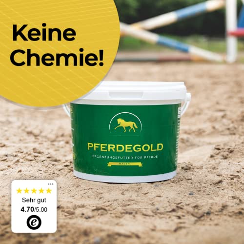 Pferdegold® Magen – Pellets zur Regulierung der Magensäure, für eine gesunde Darmflora, natürliches Ergänzungsfutter für Pferde, dopingfrei, hergestellt in Deutschland, 1,5 kg