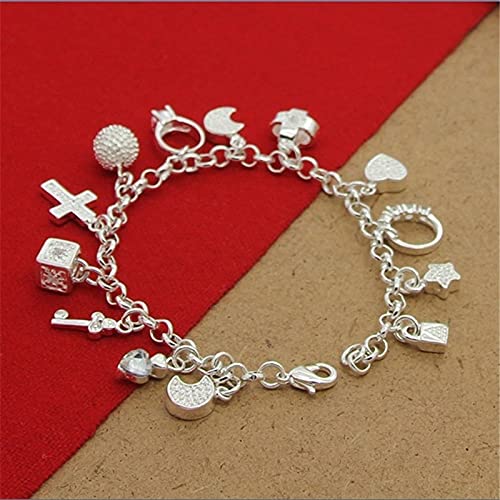 Armband 925 Sterling Silber Armband Mit Mehreren Anhängern Zirkon Armbänder Für Damen Party Charm Schmuck Geschenk