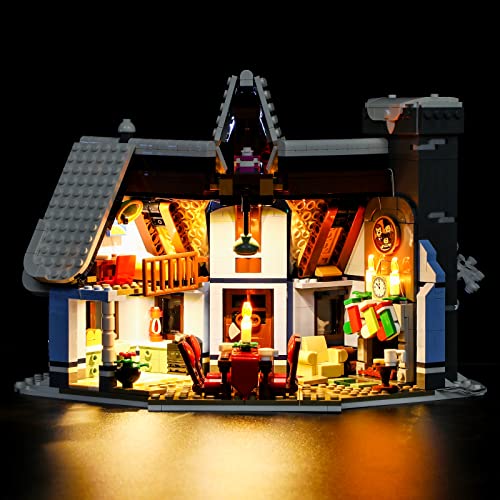 LIGHTAILING Licht-Set Für Lego 10293 Creator Expert Besuch des Weihnachtsmanns Bausteinen Modell：Fernbedienungsversion - Modell Set Nicht Enthalten