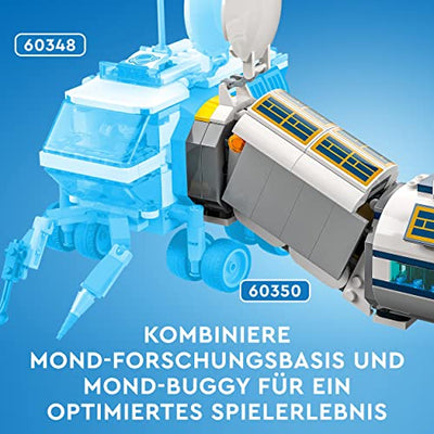 LEGO 60350 City Mond-Forschungsbasis Weltraum-Spielzeug aus der LEGO NASA Serie mit Astronauten-Minifiguren, Geschenk zu Weihnachten für Mädchen und Jungen ab 7 Jahre