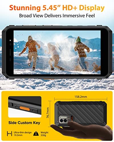 Outdoor Handy, Ulefone Armor X11 Pro 4GB + 64GB/SD-128GB 8150mAh Akku, 5.45 Zoll IP68/IP69K Wasserdichter 2022 Outdoor Smartphone Ohne Vertrag, Android 12, 16MP Kamera, NFC/OTG/GPS Dual SIM Schwarz