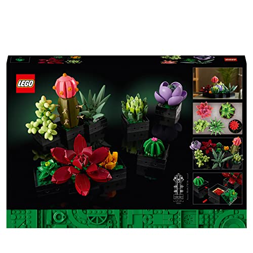 LEGO 10309 Icons Sukkulenten, Botanical Collection Set für Erwachsene zum Basteln, Zimmerdeko mit 9 künstlichen Mini-Pflanzen, Home Deko mit Blumen