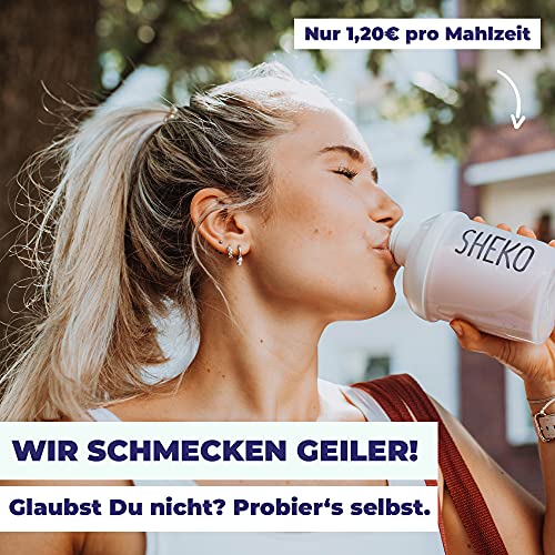 SHEKO Coconut Mahlzeitersatz Shake mit Shaker | 25 cremige Kokos Shakes | Nur 200kcal, Glutenfrei & Natürlich lecker | Diät Shakes zum Abnehmen