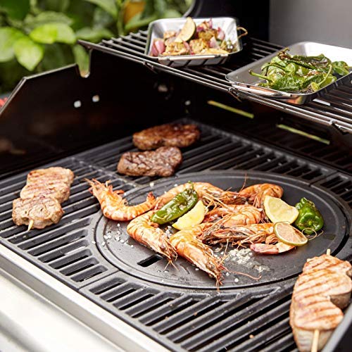 LANDMANN Gasgrill Triton maxX PTS 4.1 | Premium Gasgrill mit doppelwandigem Deckel & maxX-Zone für maximale Hitze | Grillrost aus emailliertem Gusseisen für perfektes Grillbranding [Schwarz]