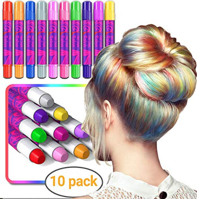 Desire Deluxe Hair Chalk Geschenke für mädchen, Haarkreide zum Haare Färben Spielzeug für Weihnachten, 10 auswaschbare Haarfärbe-Stifte, für Fasching, für Kinder im Alter von 3 4 5 6 7 8 9 11 Jahren