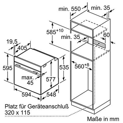 Bosch HBG675BW1 Serie 8 Einbau-Backofen, 60 x 60 cm, Made in Germany, Pyrolyse Selbstreinigung, AutoPilot 10 10 Automatikprogramme, 4D Heißluft Backen auf 4 Ebenen, TFT-Touchdisplay, Schnellaufheizung