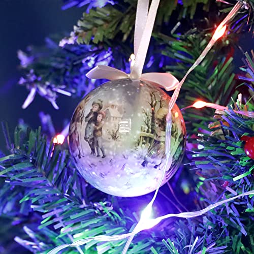 ABXMAS Weihnachtskugeln Sets für Weihnachtsbaum, Bruchsichere Kugeln für Weihnachten 6 Stück, Hängende Kunststoffkugeln für Weihnachtsfeiern Dekoration Geschenk für Freunde und Familie